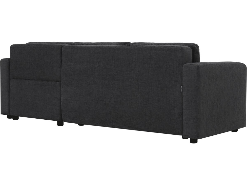 Charles" fabric corner convertible/reversible sofa - 3 seater - Black