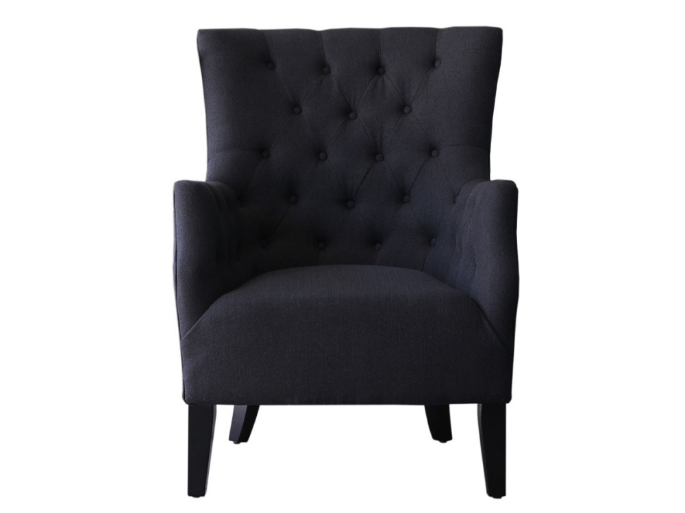 SCANDINAVIAN FABRIC ARMCHAIR  DUCHESSE - BLACK