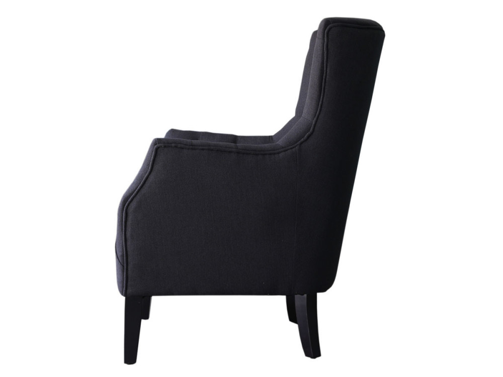 SCANDINAVIAN FABRIC ARMCHAIR  DUCHESSE - BLACK