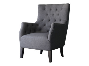 SCANDINAVE FABRIC ARMCHAIR DUCHESSE - GREY