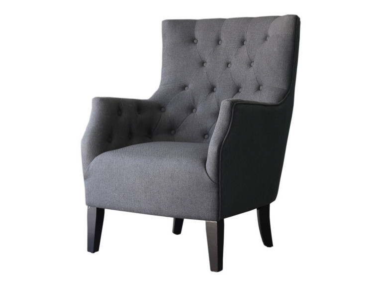 SCANDINAVE FABRIC ARMCHAIR DUCHESSE - GREY