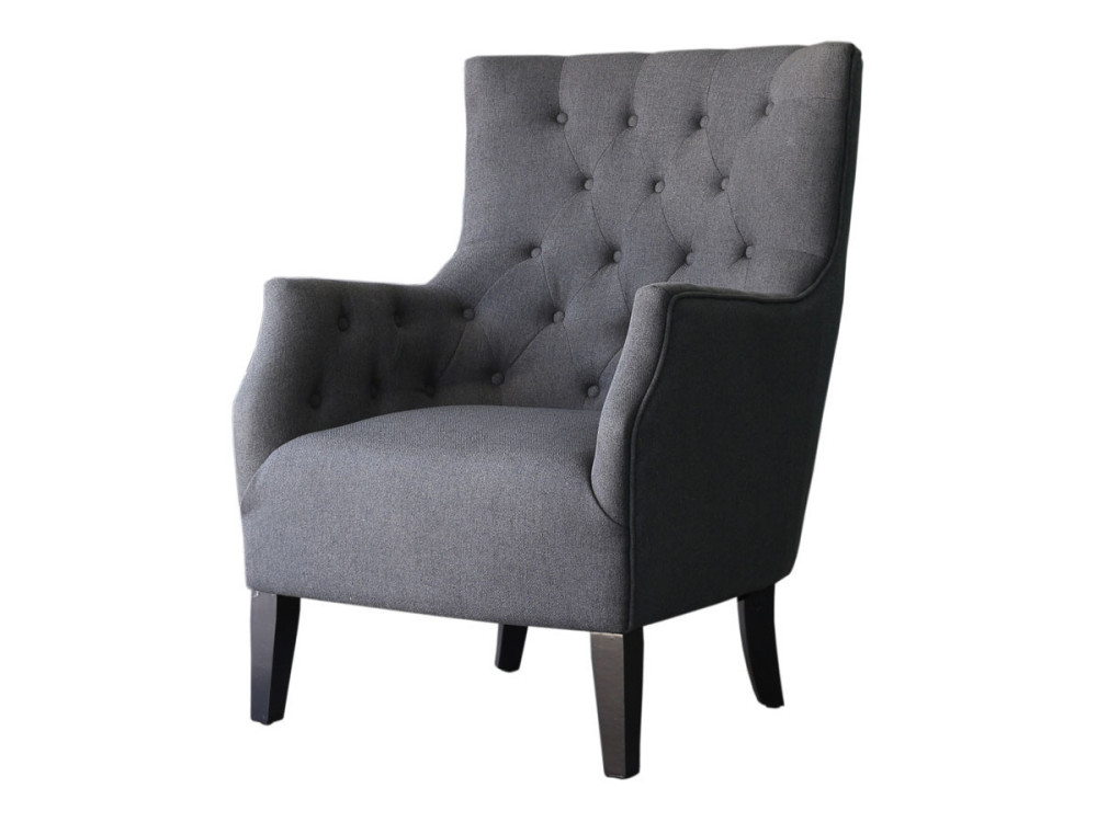 SCANDINAVE FABRIC ARMCHAIR DUCHESSE - GREY