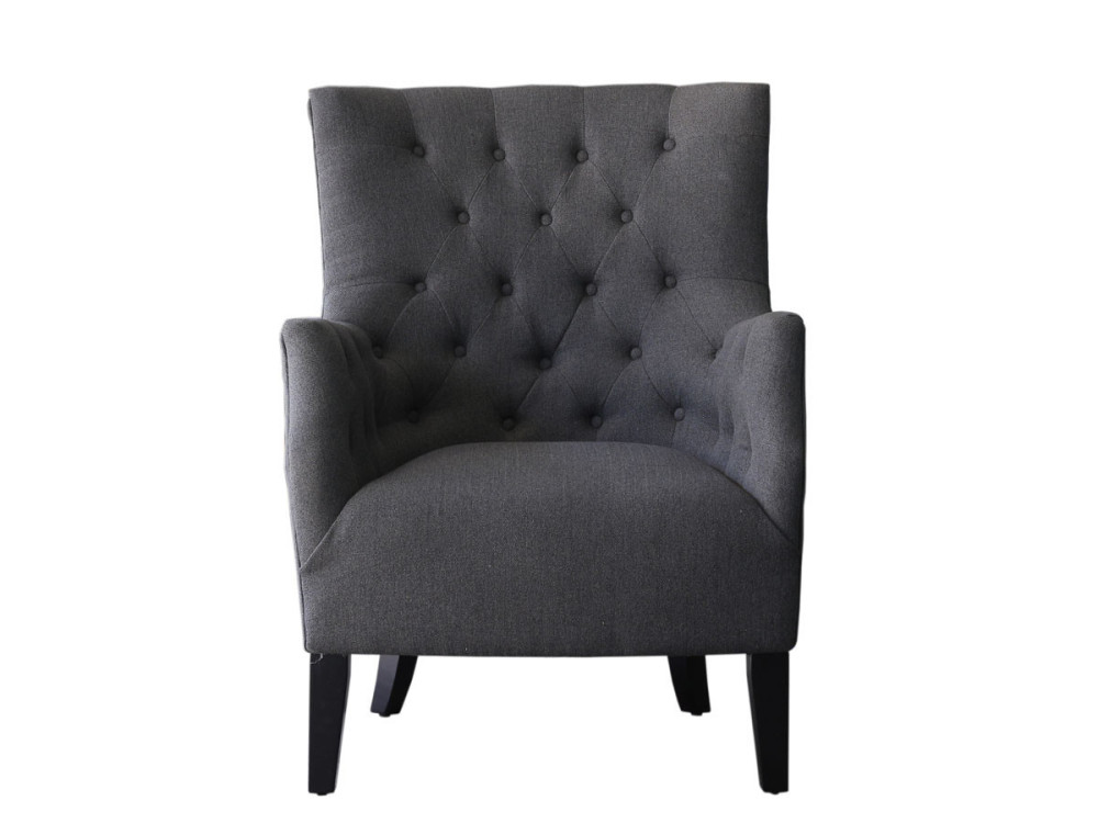 SCANDINAVE FABRIC ARMCHAIR DUCHESSE - GREY