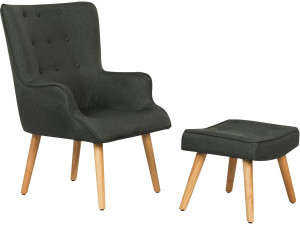 Scandinavian style armchair made of fabric "Odense" - Dark grey