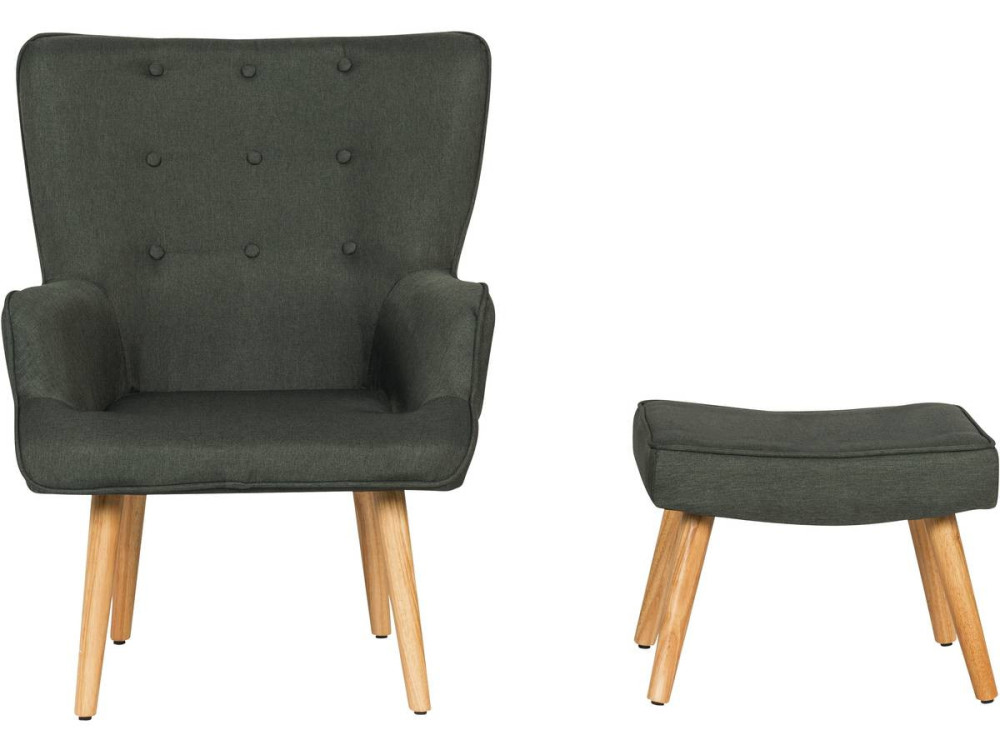 Scandinavian style armchair made of fabric "Odense" - Dark grey