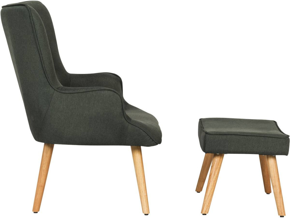 Scandinavian style armchair made of fabric "Odense" - Dark grey