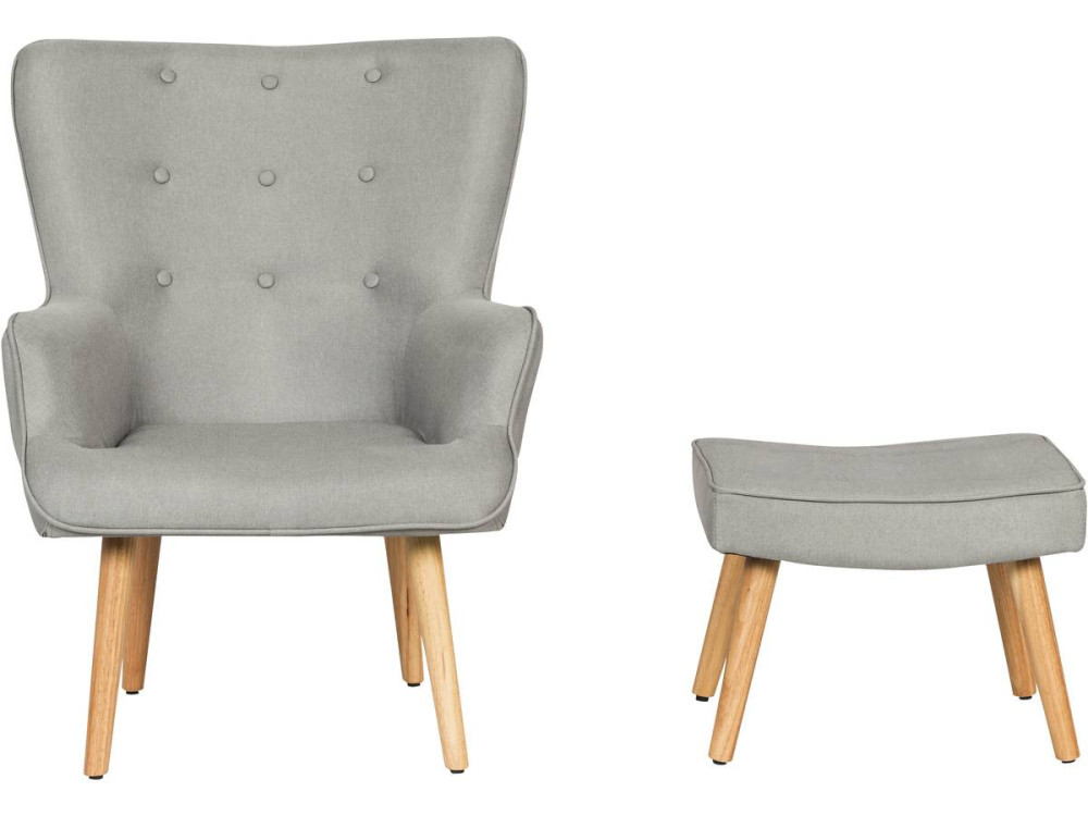 Scandinavian style armchair made of fabric "Odense"  - Light grey