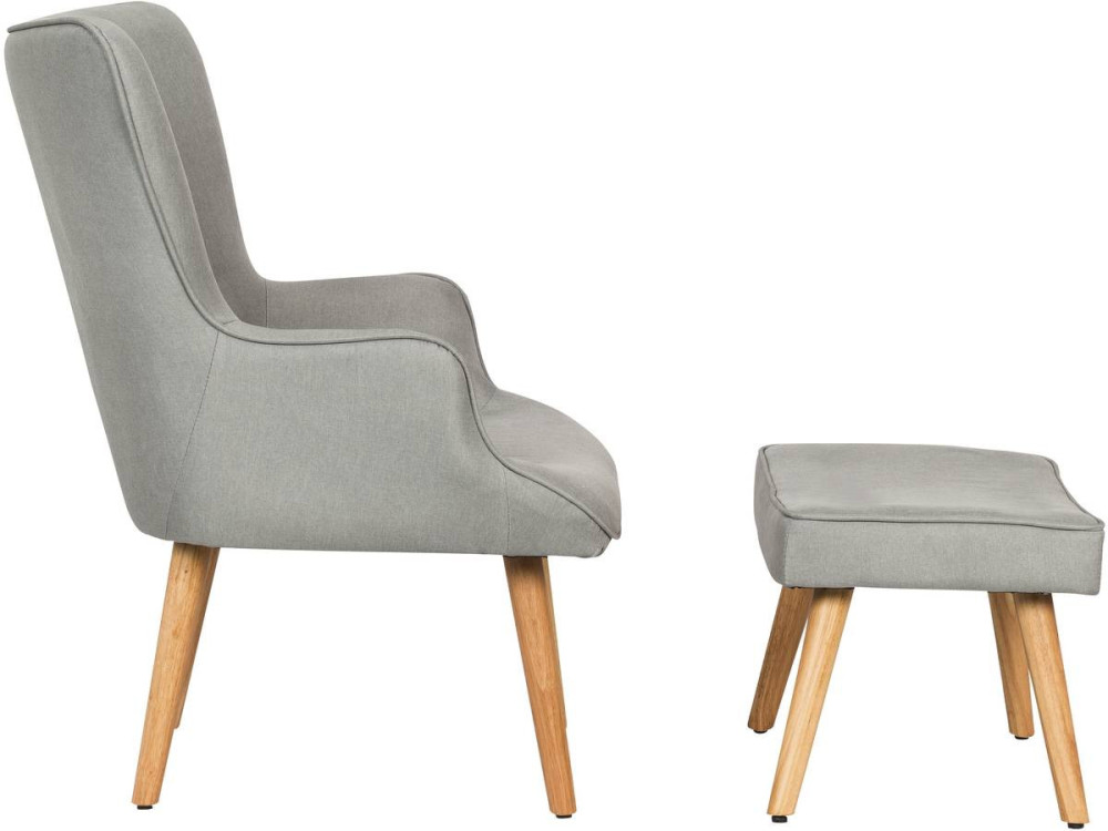 Scandinavian style armchair made of fabric "Odense"  - Light grey