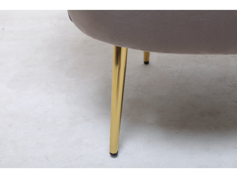Velvet armchair "Floria" - 75 x 68 x 77.5 cm - Grey