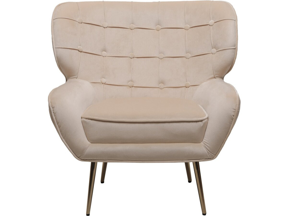 Velvet armchair "Austin" - 79 x 71 x 79.5 cm - Beige