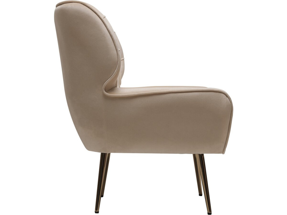 Velvet armchair "Austin" - 79 x 71 x 79.5 cm - Beige