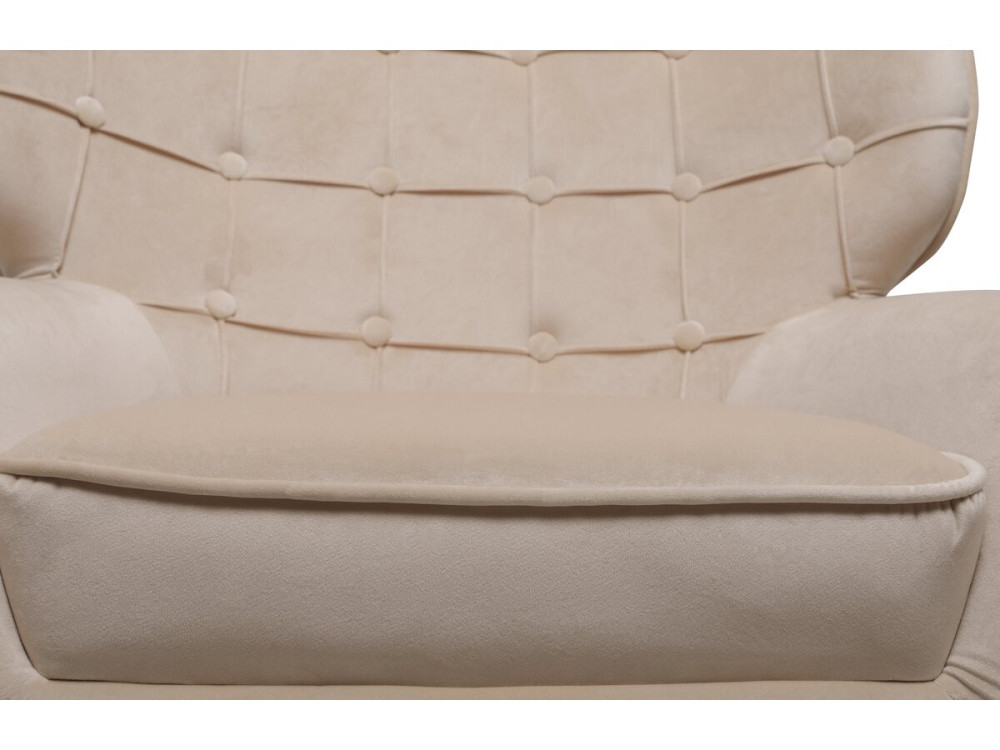 Velvet armchair "Austin" - 79 x 71 x 79.5 cm - Beige
