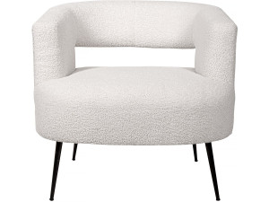 Iris bouclette fabric armchair - White