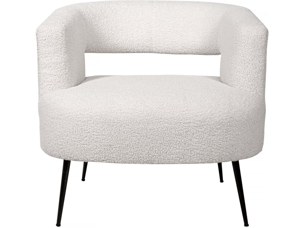 Iris bouclette fabric armchair - White