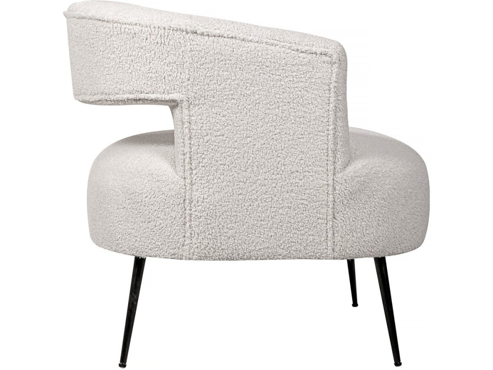 Iris bouclette fabric armchair - White