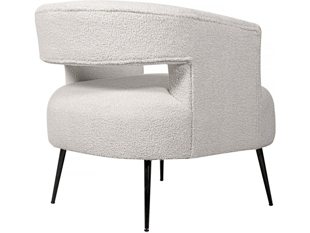 Iris bouclette fabric armchair - White