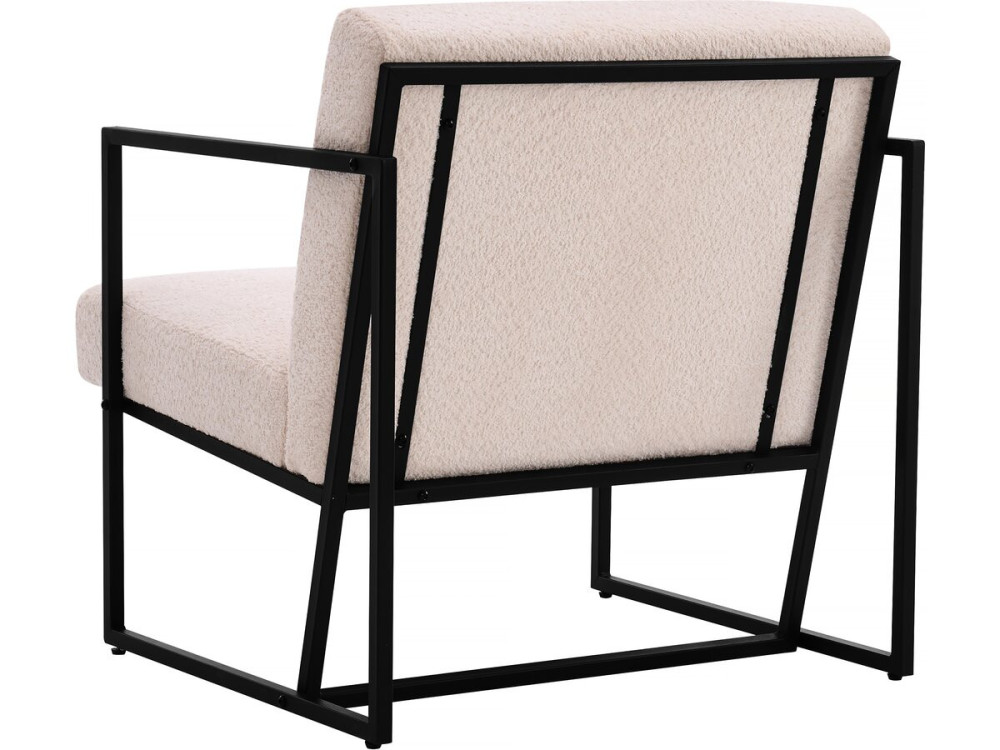 Kennedy armchair in velvet and metal - 73.5 x 75.5 x 81 cm - Cream