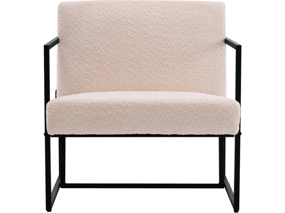 Kennedy armchair in velvet and metal - 73.5 x 75.5 x 81 cm - Cream