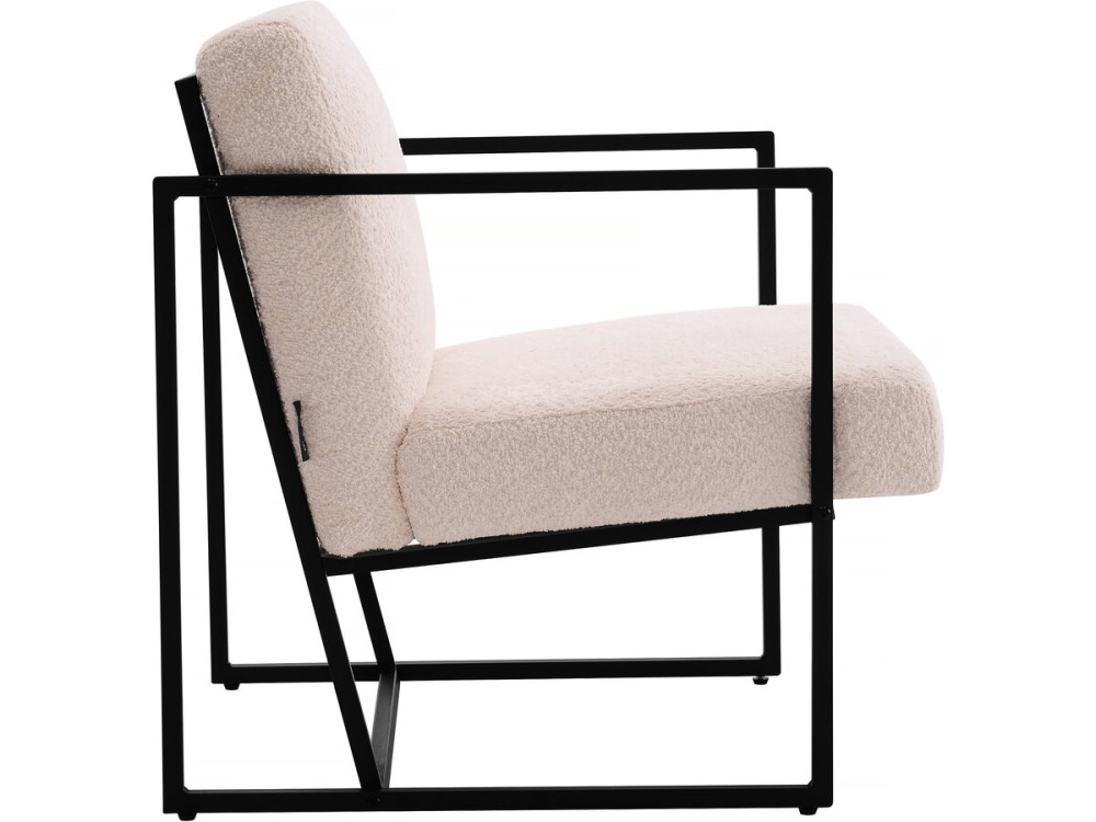 Kennedy armchair in velvet and metal - 73.5 x 75.5 x 81 cm - Cream
