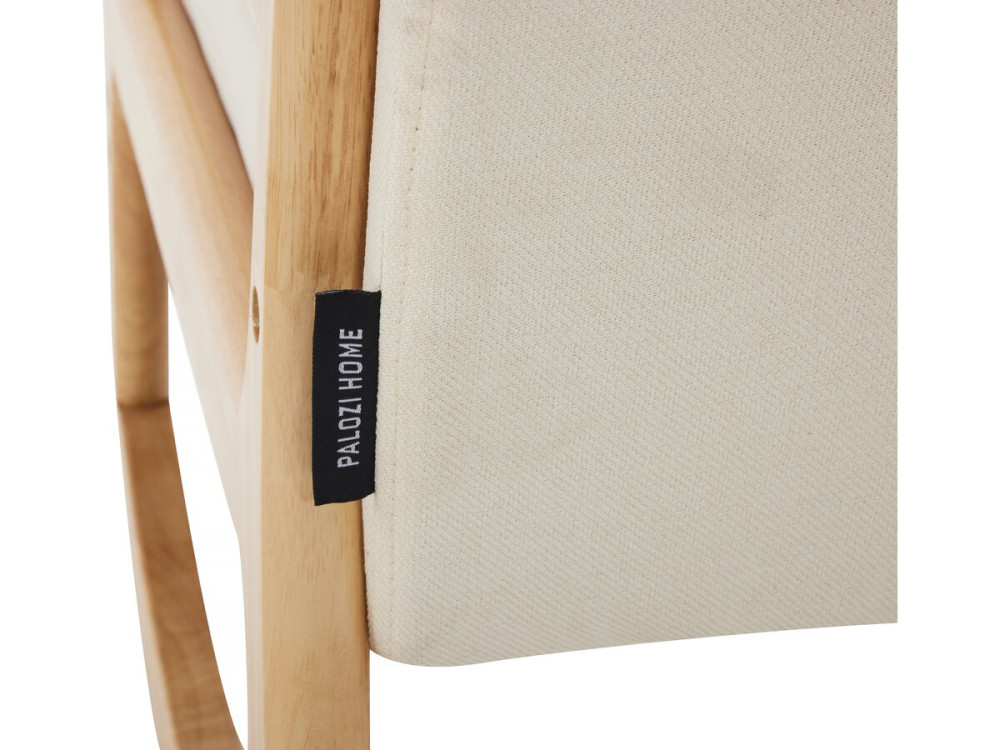 Scandinavian style rocking chair in terrycloth and wood "Clinton" - Beige