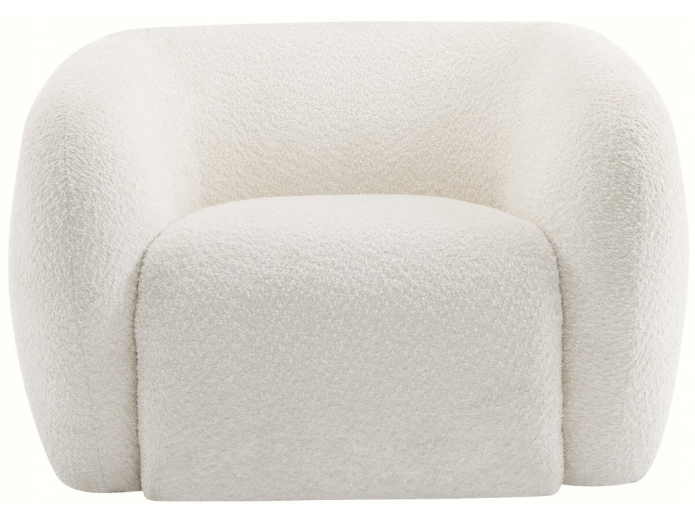 Washington bouclette design armchair - White