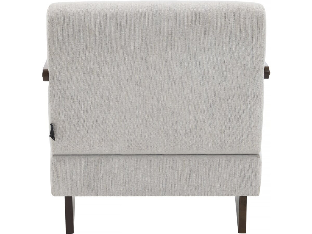 Lena" Scandinavian interior armchair in wood and fabric - Beige