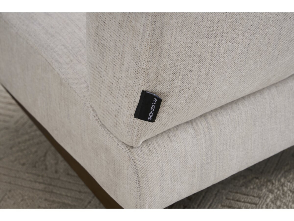Lena" Scandinavian interior armchair in wood and fabric - Beige