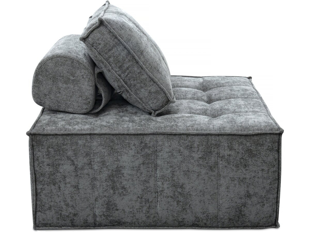 Fireside chair in "Velluto" textured fabric - 96 x 100 x 89 cm - Grey