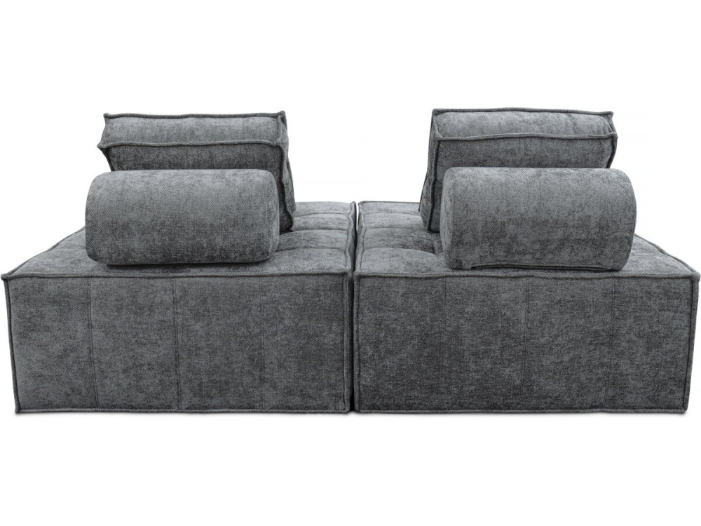 Fireside chair in "Velluto" textured fabric - 96 x 100 x 89 cm - Grey