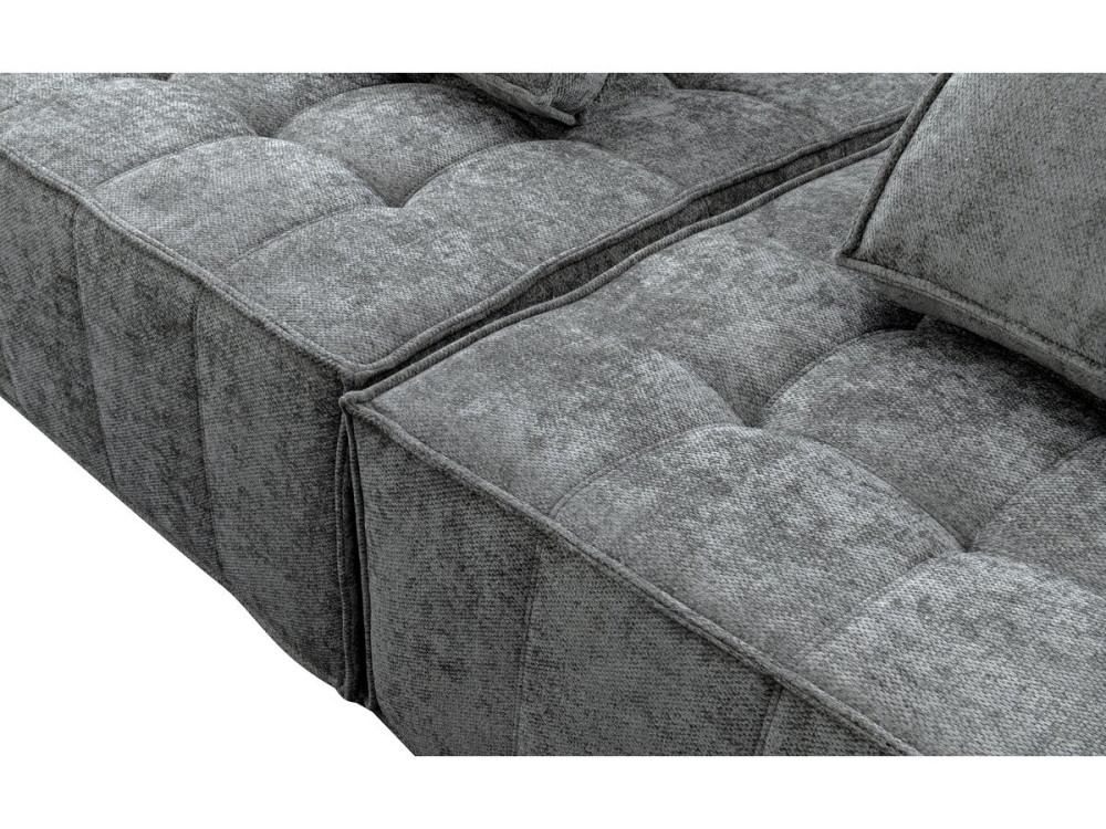 Fireside chair in "Velluto" textured fabric - 96 x 100 x 89 cm - Grey