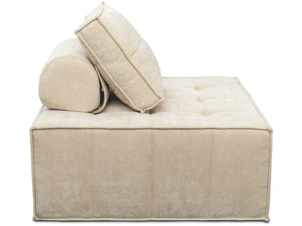 Set of 2 "Velluto" textured fabric modular sofa seats - Beige