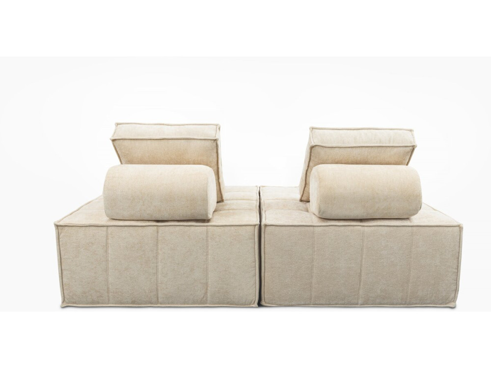 Set of 2 "Velluto" textured fabric modular sofa seats - Beige
