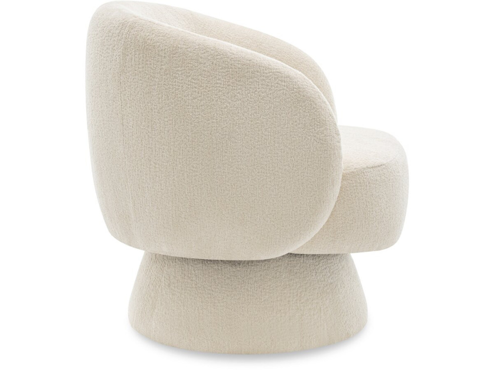 Franklin" swivel armchair in bouclette fabric - 74 x 75 x 75 cm - Beige