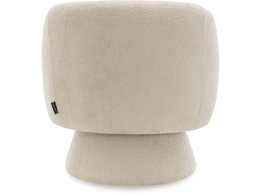 Franklin" swivel armchair in bouclette fabric - 74 x 75 x 75 cm - Beige