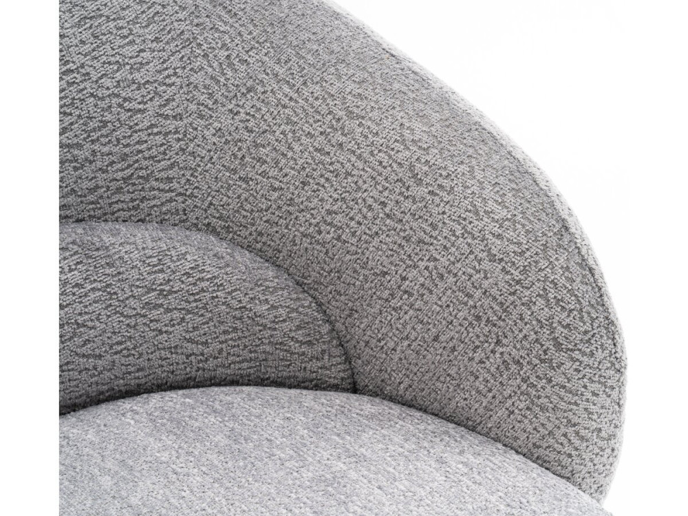 Franklin" swivel armchair in bouclette fabric - 74 x 75 x 75 cm - Grey