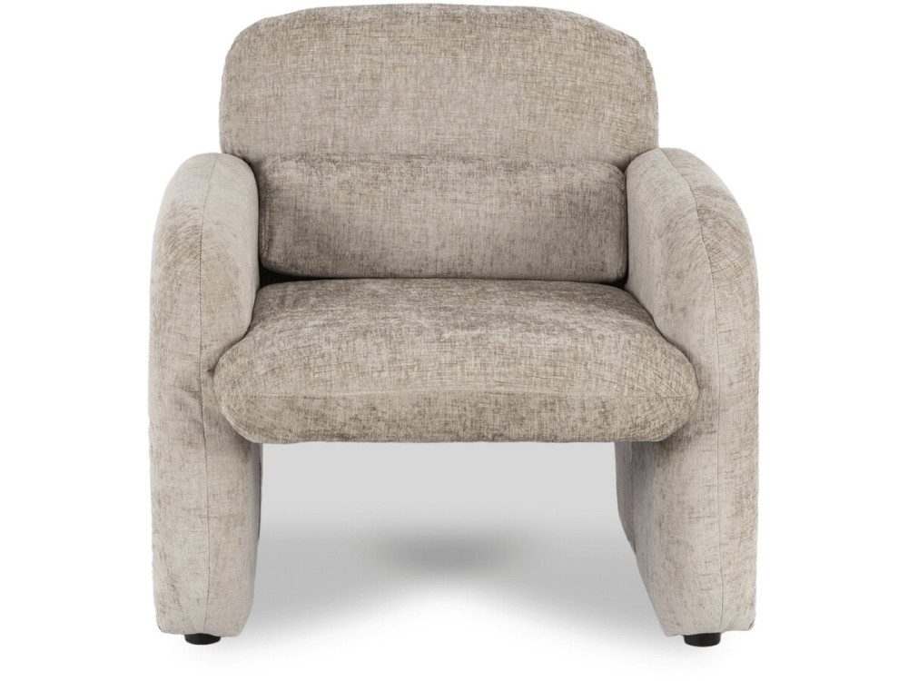 Cozmo" lounge chair in mottled fabric - 78 x 79 x 77 cm - Beige