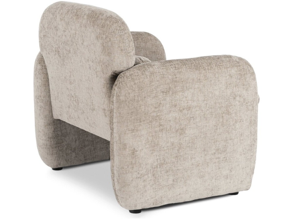 Cozmo" lounge chair in mottled fabric - 78 x 79 x 77 cm - Beige