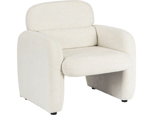 Cozmo" lounge chair in mottled fabric - 78 x 79 x 77 cm - Cream