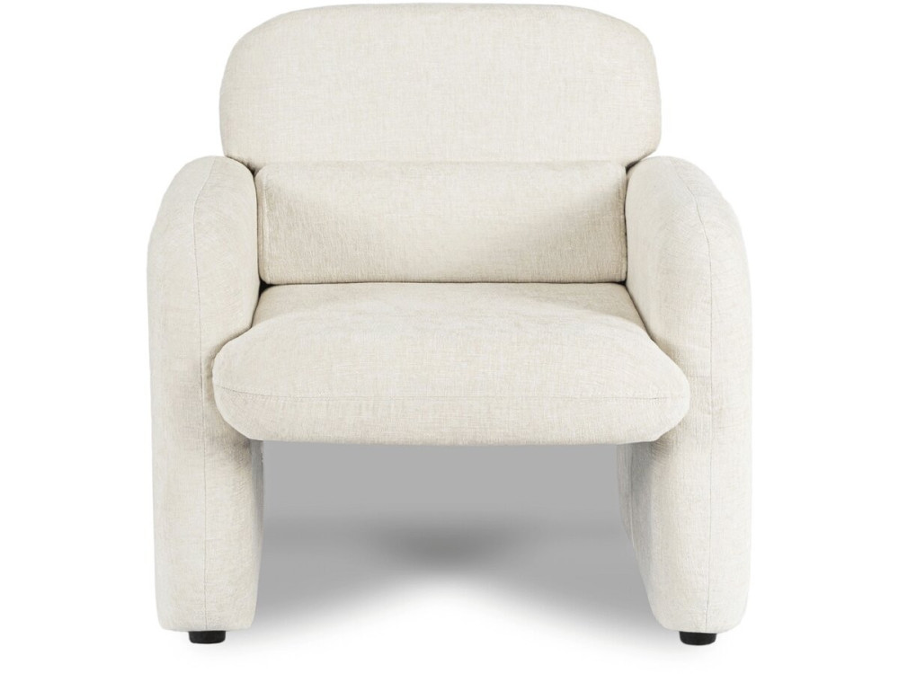 Cozmo" lounge chair in mottled fabric - 78 x 79 x 77 cm - Cream