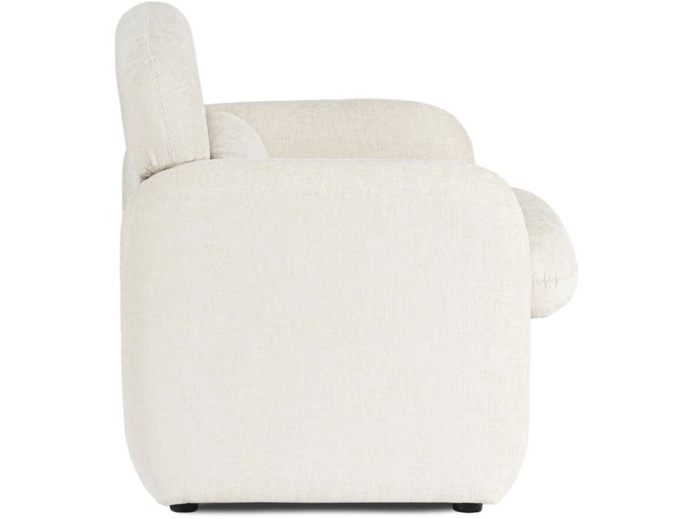 Cozmo" lounge chair in mottled fabric - 78 x 79 x 77 cm - Cream