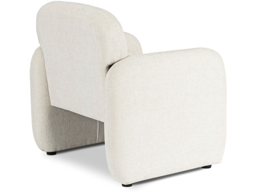 Cozmo" lounge chair in mottled fabric - 78 x 79 x 77 cm - Cream