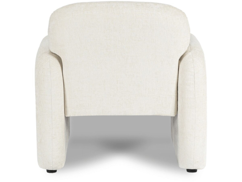 Cozmo" lounge chair in mottled fabric - 78 x 79 x 77 cm - Cream