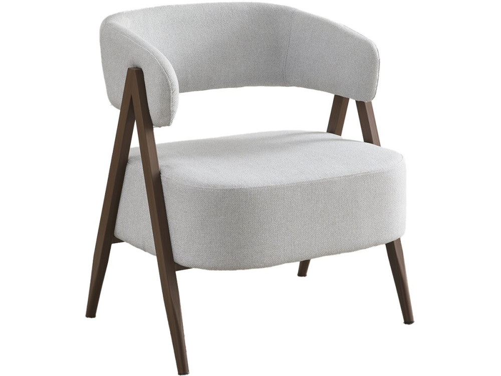 Astra" armchair with imitation wood frame - Light grey
