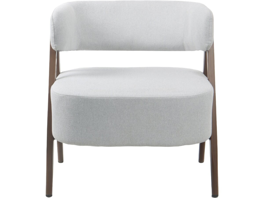 Astra" armchair with imitation wood frame - Light grey
