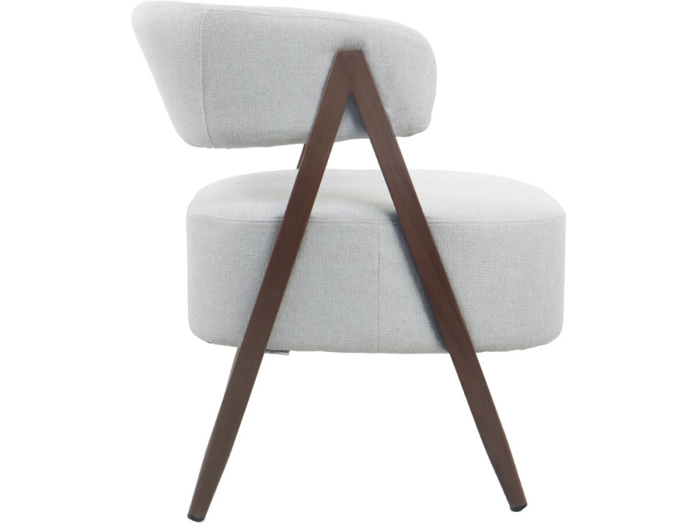 Astra" armchair with imitation wood frame - Light grey