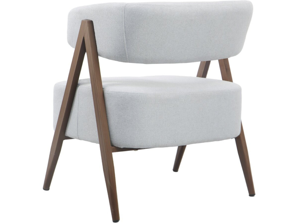 Astra" armchair with imitation wood frame - Light grey