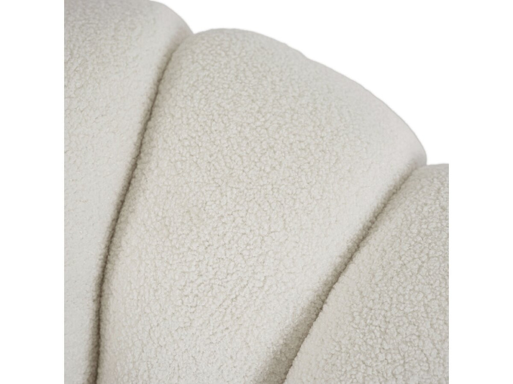 Élysée" bubble armchair with pouffe in bouclette fabric - Cream