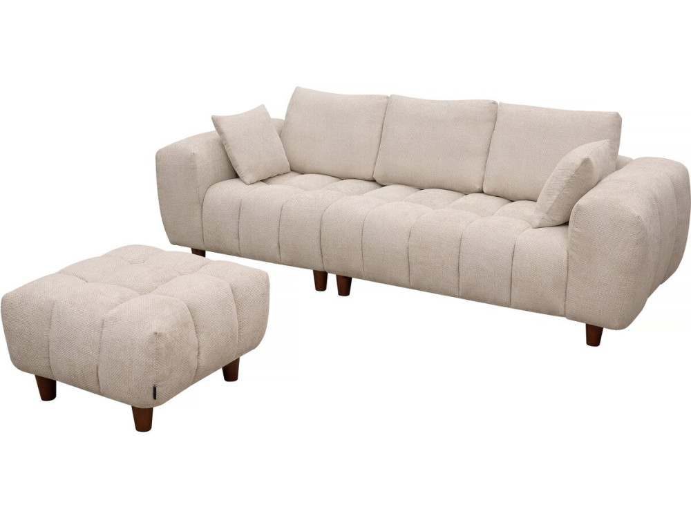 Ottoman for straight sofa "Matignon" - 70 x 70 x 46 cm - Beige