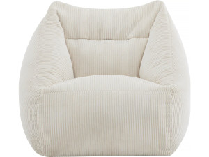 Corduroy pouf "Medellin" - Beige - 85 x 85 x 72 cm