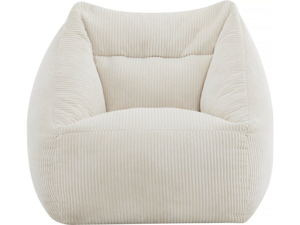 Corduroy pouf "Medellin" - Beige - 85 x 85 x 72 cm